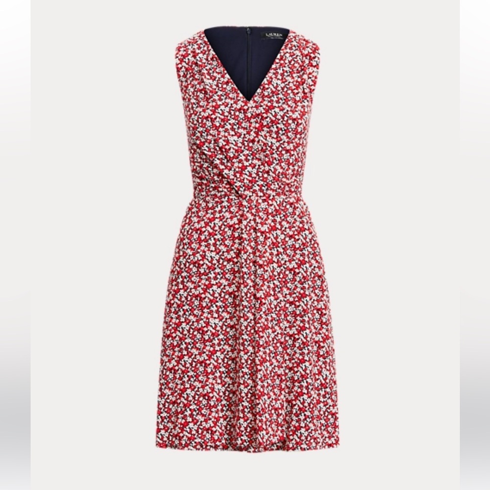 Lauren Ralph Lauren Black Label  Multicolor Floral Crepe Sleeveless Dress 6P